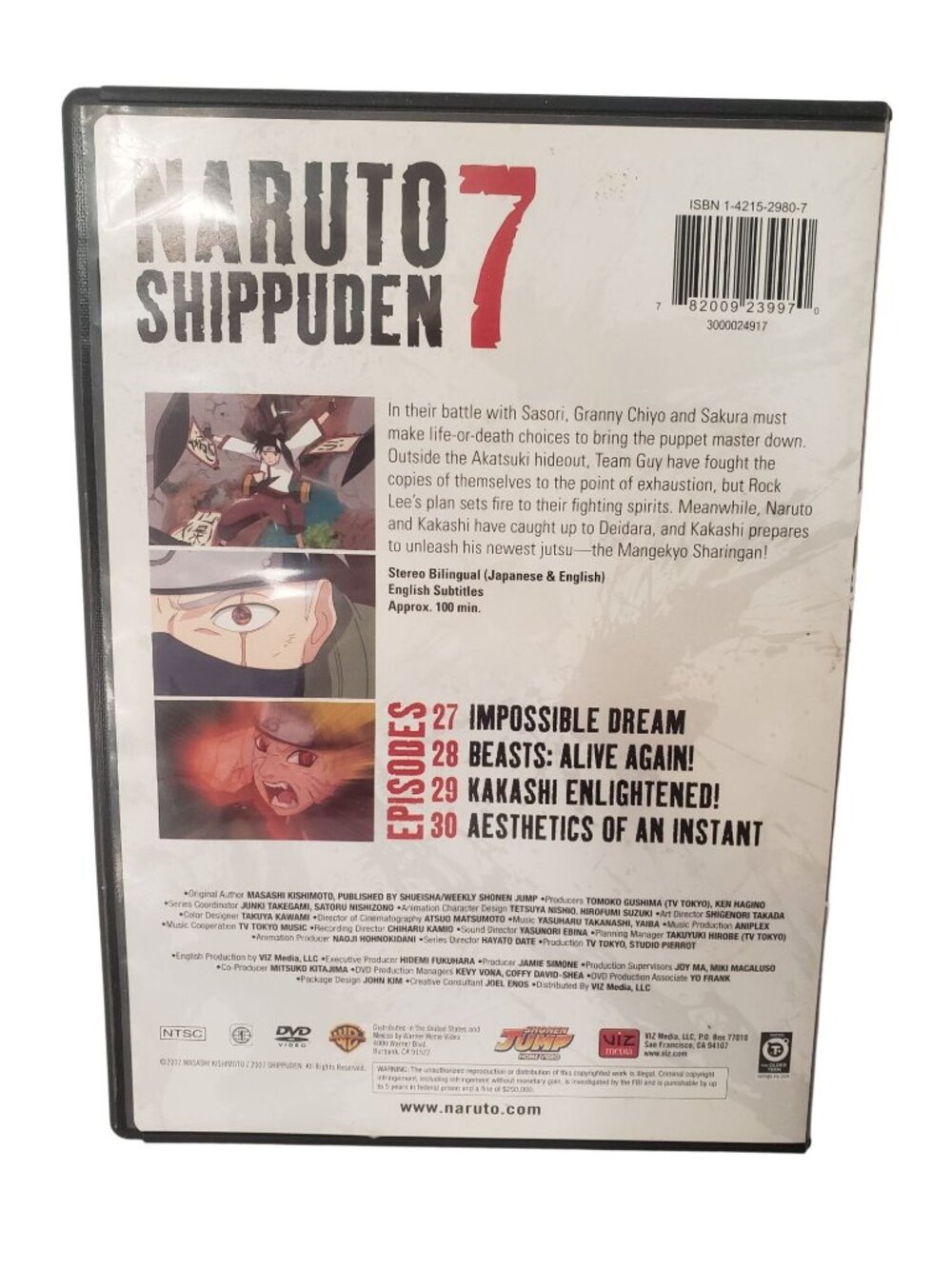 Naruto Shippuden Set 7 DVD Original Uncut Episodes 27-30 Shonen Jump Viz - Picture 2 of 5
